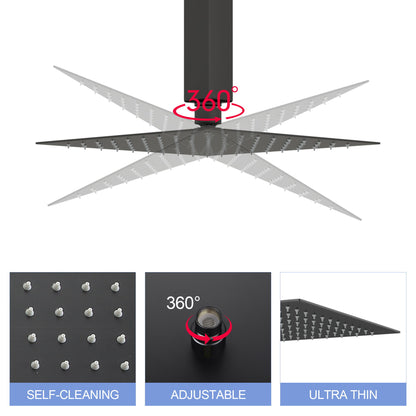 8" Square Rain Shower Head, Ceiling / Wall Mount Stainless Steel Bath Fixture