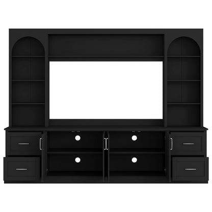 Arched Entertainment Center Wall Unit With Drawers, TV Stand