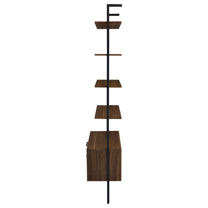 Wendell - 4 Shelf Storage Wall Bookshelf - Walnut