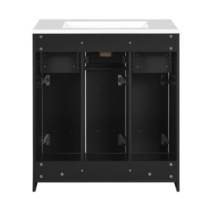 Bathroom Vanity With Undermount Sink, Soft-Close Doors, Drawers, Ceramic Sink