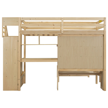 Loft Bed With Built In Desk And Staircase