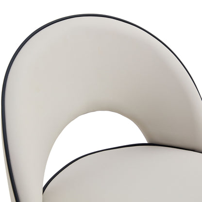 Modern Upholstered 360° Rotatable Bar Chair With Metal Legs For Dining Room (Set of 2)