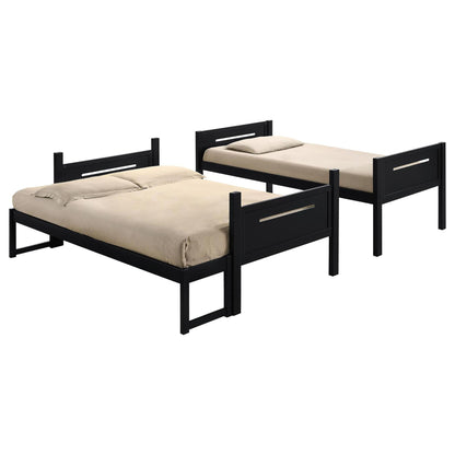 Bunk Bed With Built In Ladder, Safety Guardrails And Angled Access Step