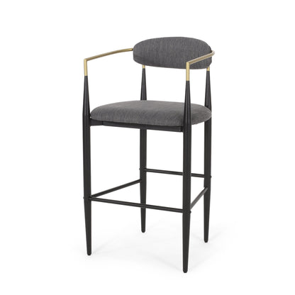 Upholstered Bar Stools With Backs For Kitchen Island (Set of 2)