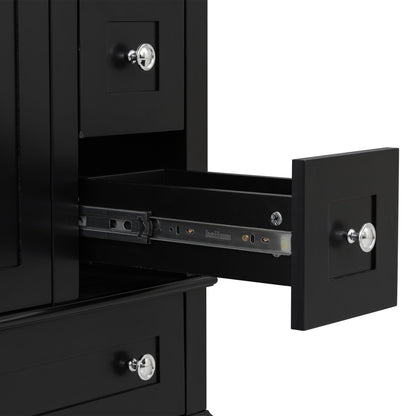Bathroom Vanity With Integrated Basin, Soft Close Drawers, Door Mounted Double Layer Shelf