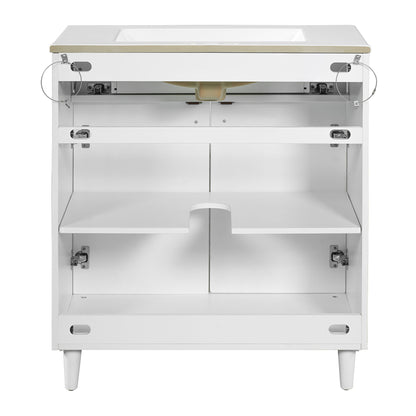 Modern Bathroom Vanity With Sink, Cabinet With Adjustable Shelf