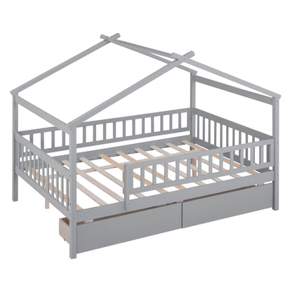 House Bed With 2 Drawers