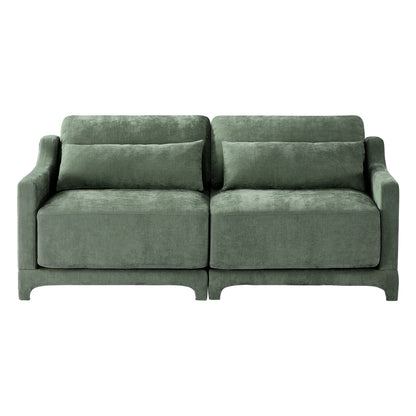 Elegant Sofa With Ergonomic Design And Lumbar Pillows