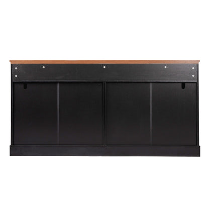Fluted Sideboard Buffet Cabinet With 4 Doors And 3 Drawers