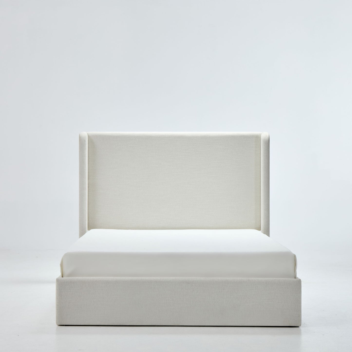 Caron - Upholstered Wingback Bed With High Headboard