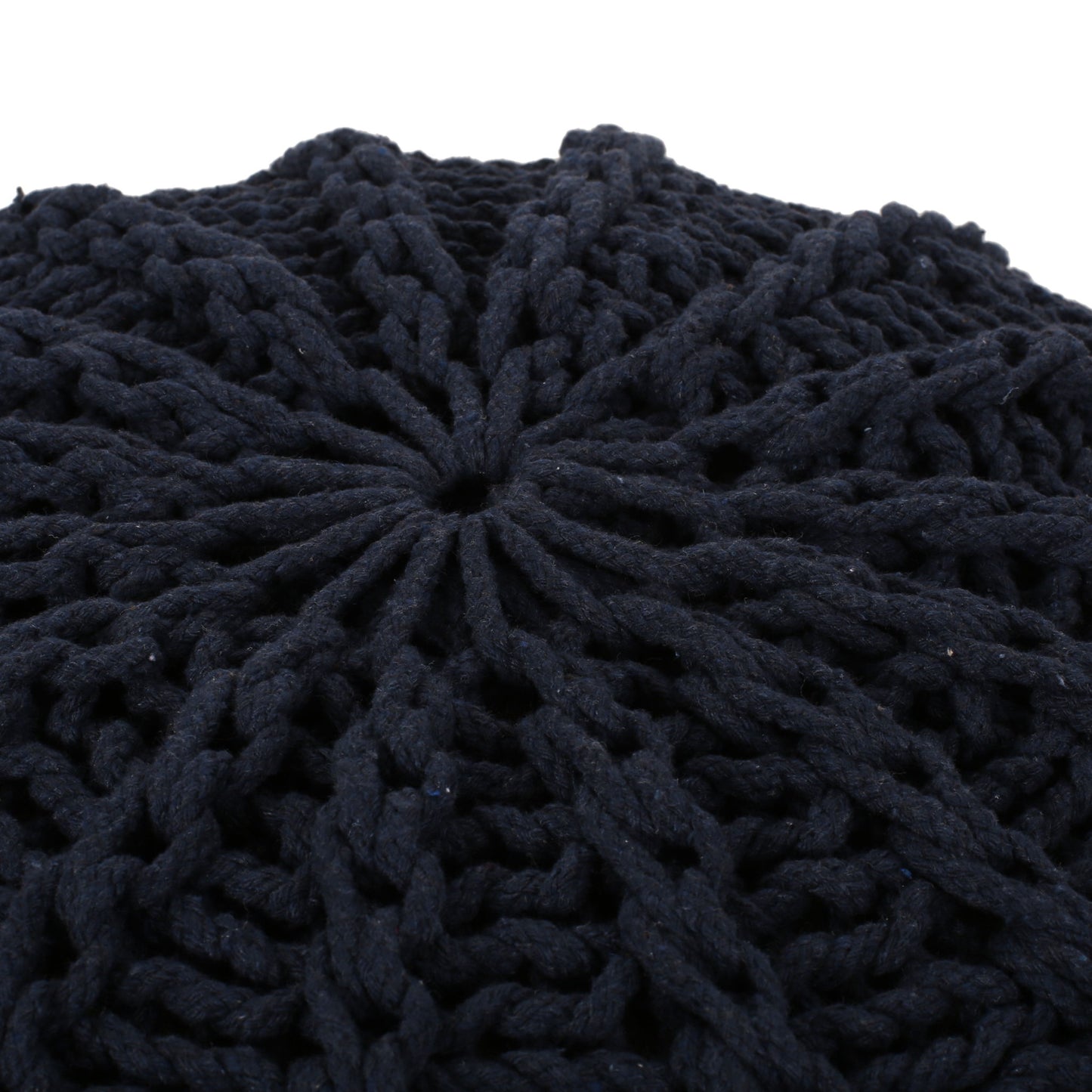 Bordeaux - Knitted Round Pouf Ottoman And Floor Cushion