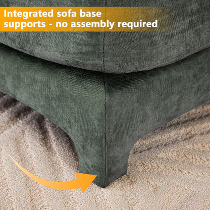 Stylish Sofa With Ottoman And Lumbar Pillows, Ergonomic Design