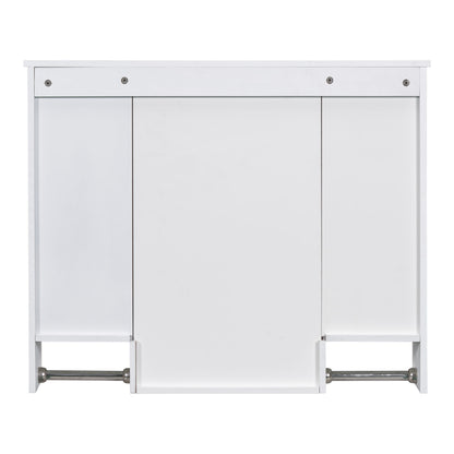 Wall Mounted Bathroom Storage Cabinet With Mirror, Medicine Cabinet With Towel Bar