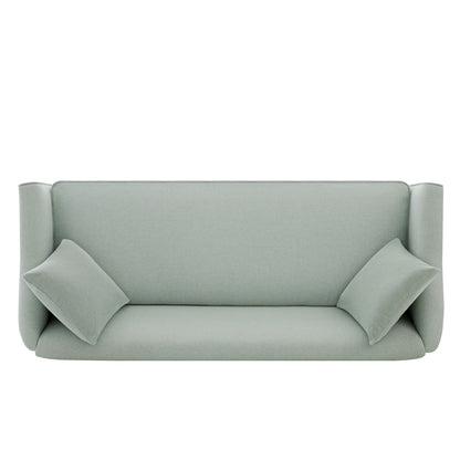 3 Seater Sofa With Wrap Around Armrests And Throw Pillows