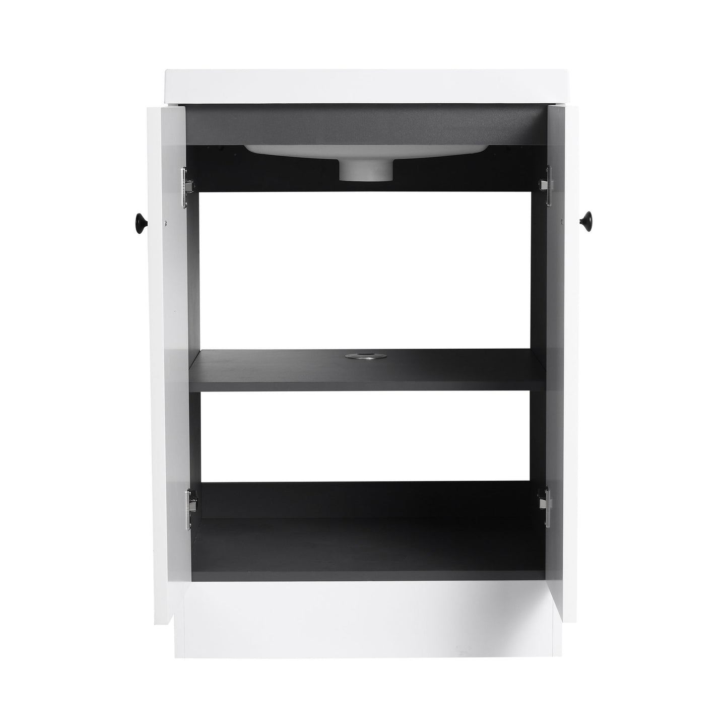 Contemporary Freestanding Bathroom Vanity With Resin Sink & Soft-Close Cabinet Doors