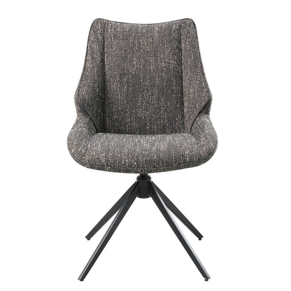 Malika - Side Chair With Swivel (Set of 2) - Brown Gray