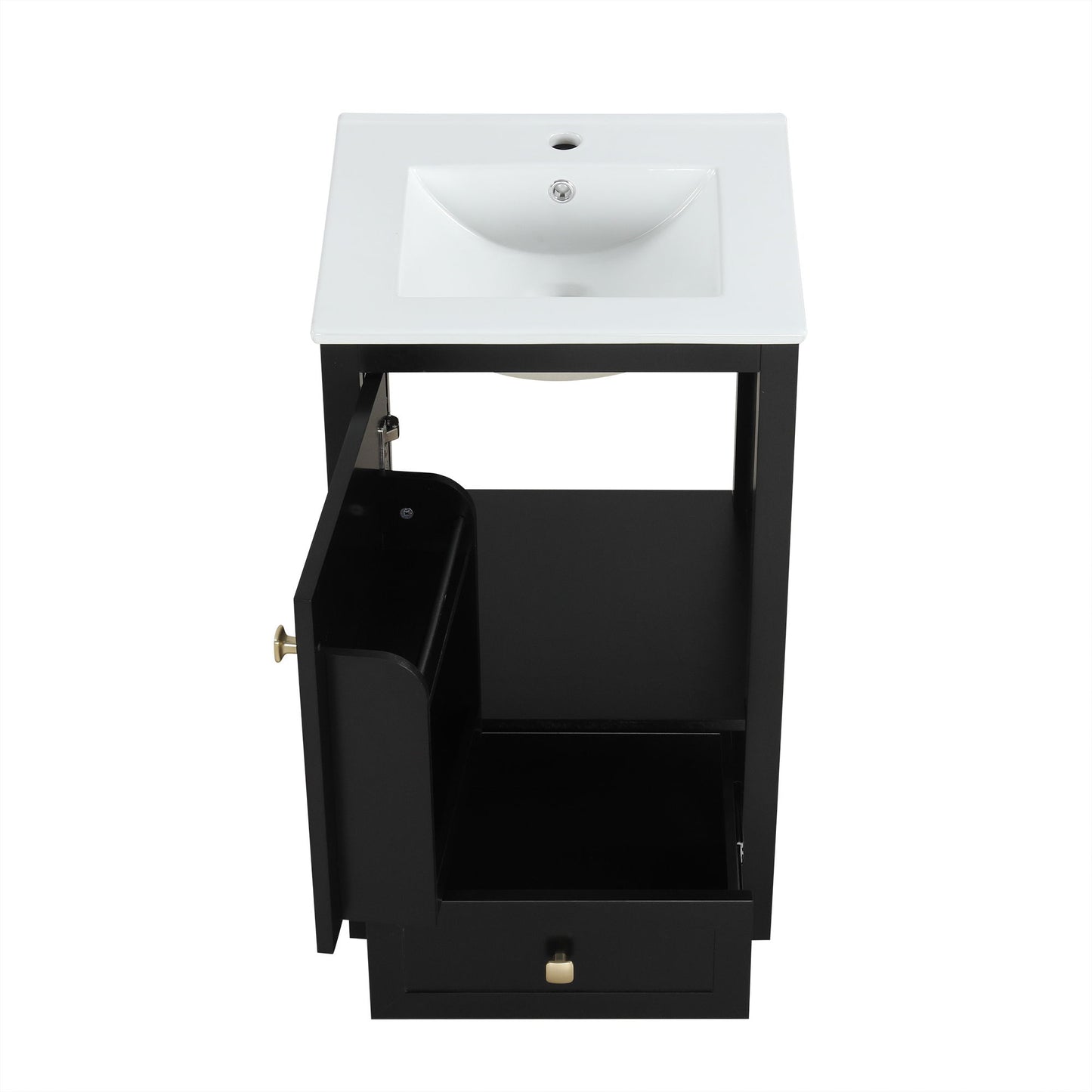 Bathroom Vanity With Sink, Soft Closing Cabinet Door, Storage Rack And Drawer