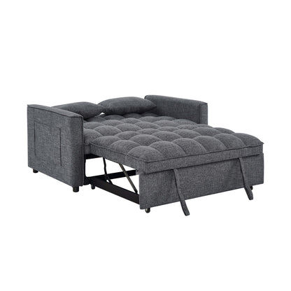 Sienna - Tufted Convertible Sleeper Sofa With Chaise - Gray