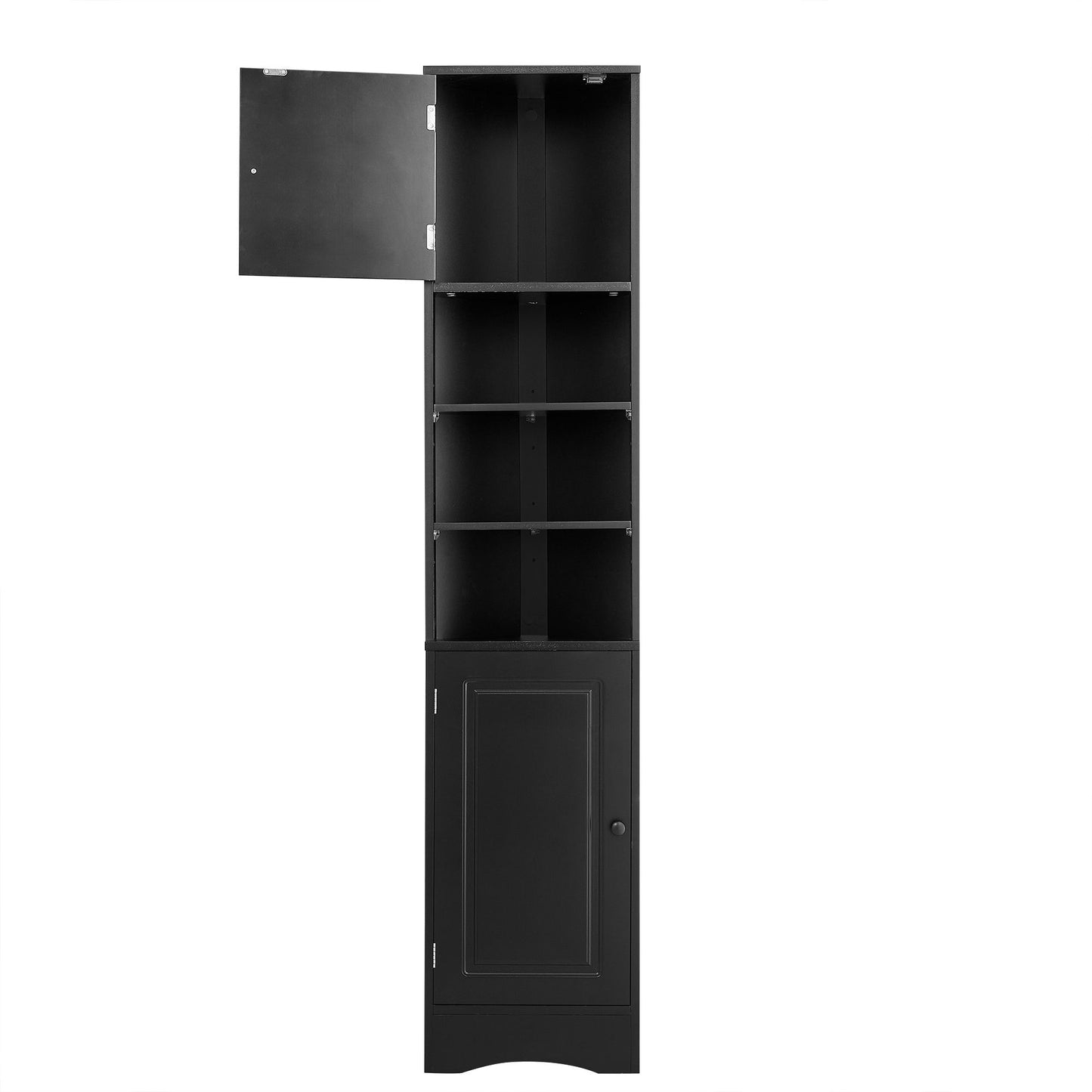 Multi Functional Corner Cabinet With Adjustable Shelves And 2 Doors