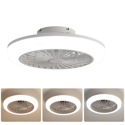 Bladeless Ceiling Fan With Light And Remote Control - White