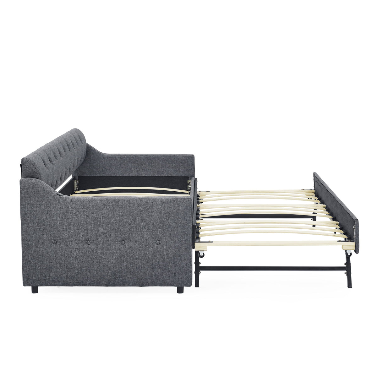 Size Upholstered Daybed With Trundle And USB Charging Armrest