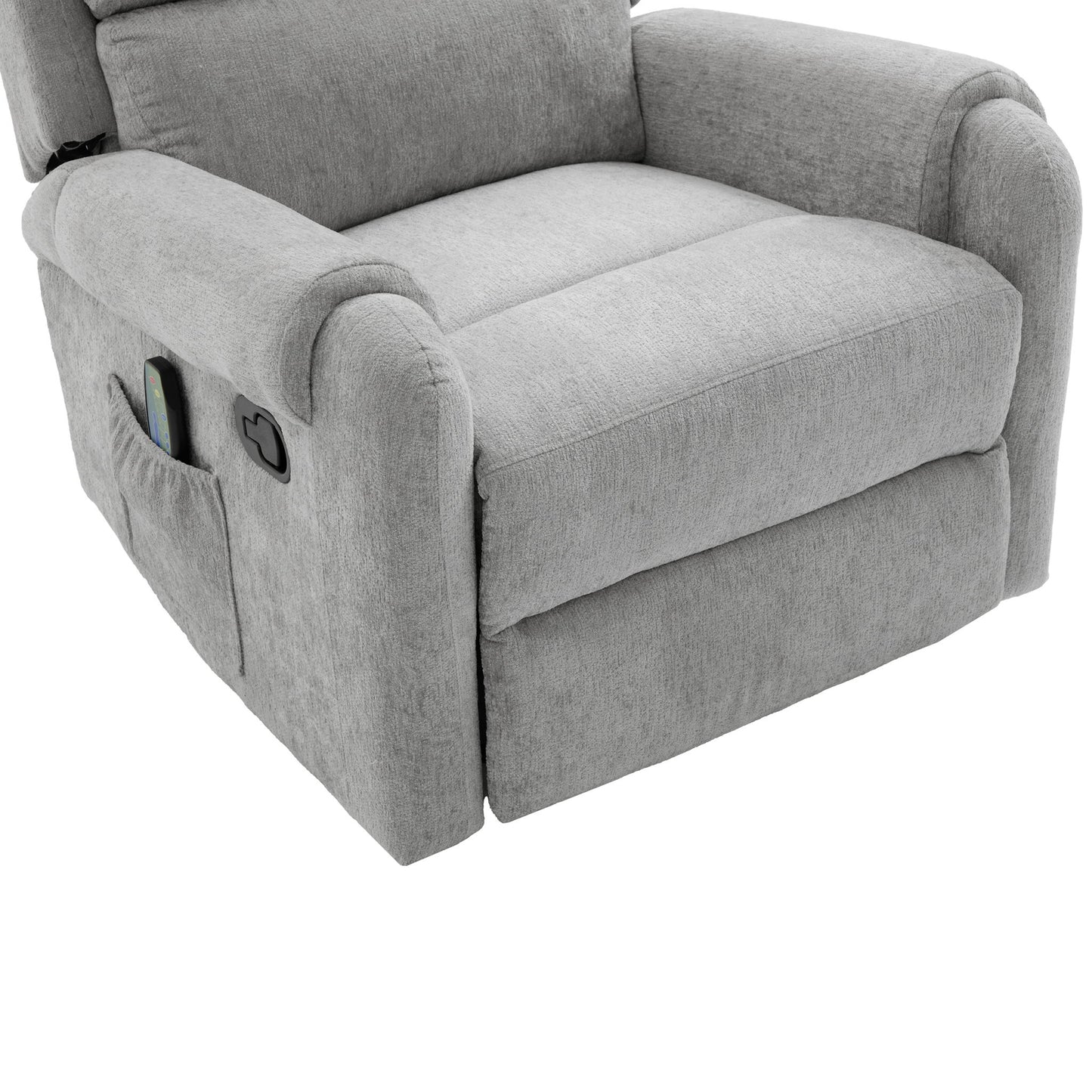 Manual Recliner Massage Chair With Swivel Rocker, 8 Massage Modes, Side Storage Pocket