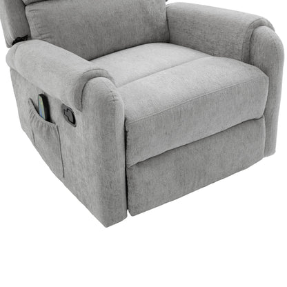 Manual Recliner Massage Chair With Swivel Rocker, 8 Massage Modes, Side Storage Pocket