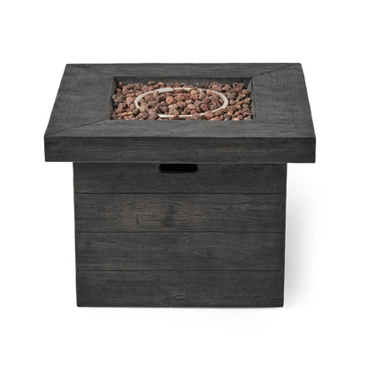 Anchorage - Wood Square Fire Pit 40, 000 Btu - Gray