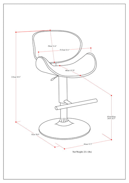 Marana - Multifunctional Handcrafted Bentwood Adjustable Swivel Bar Stool