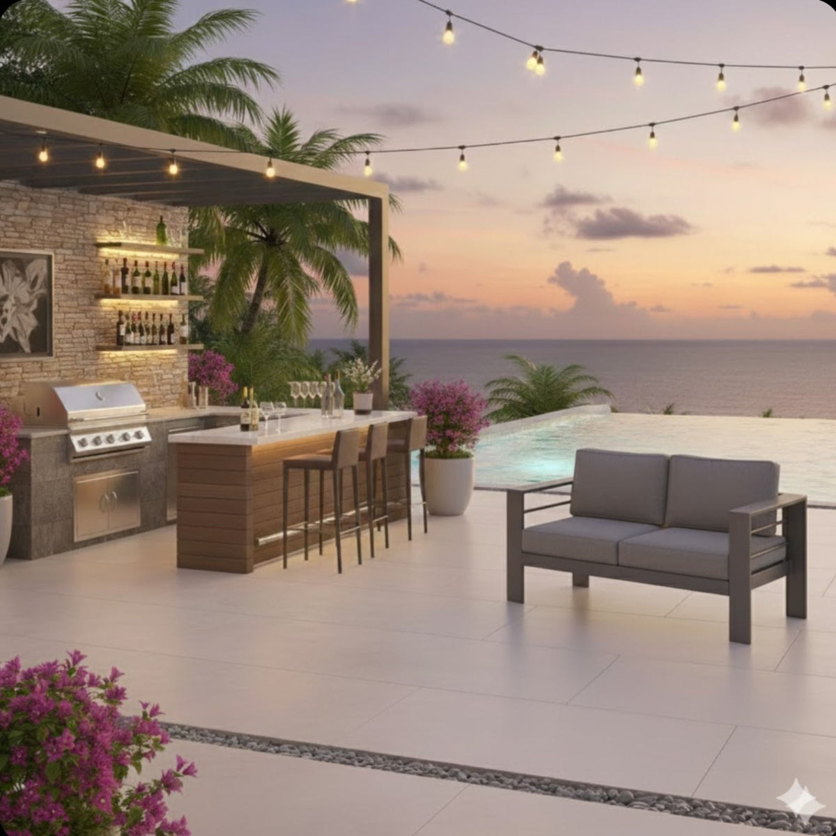 All-Weather Patio Loveseat With Thick Cushions
