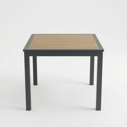Outdoor Square Patio Slatted Dining Table - Gray