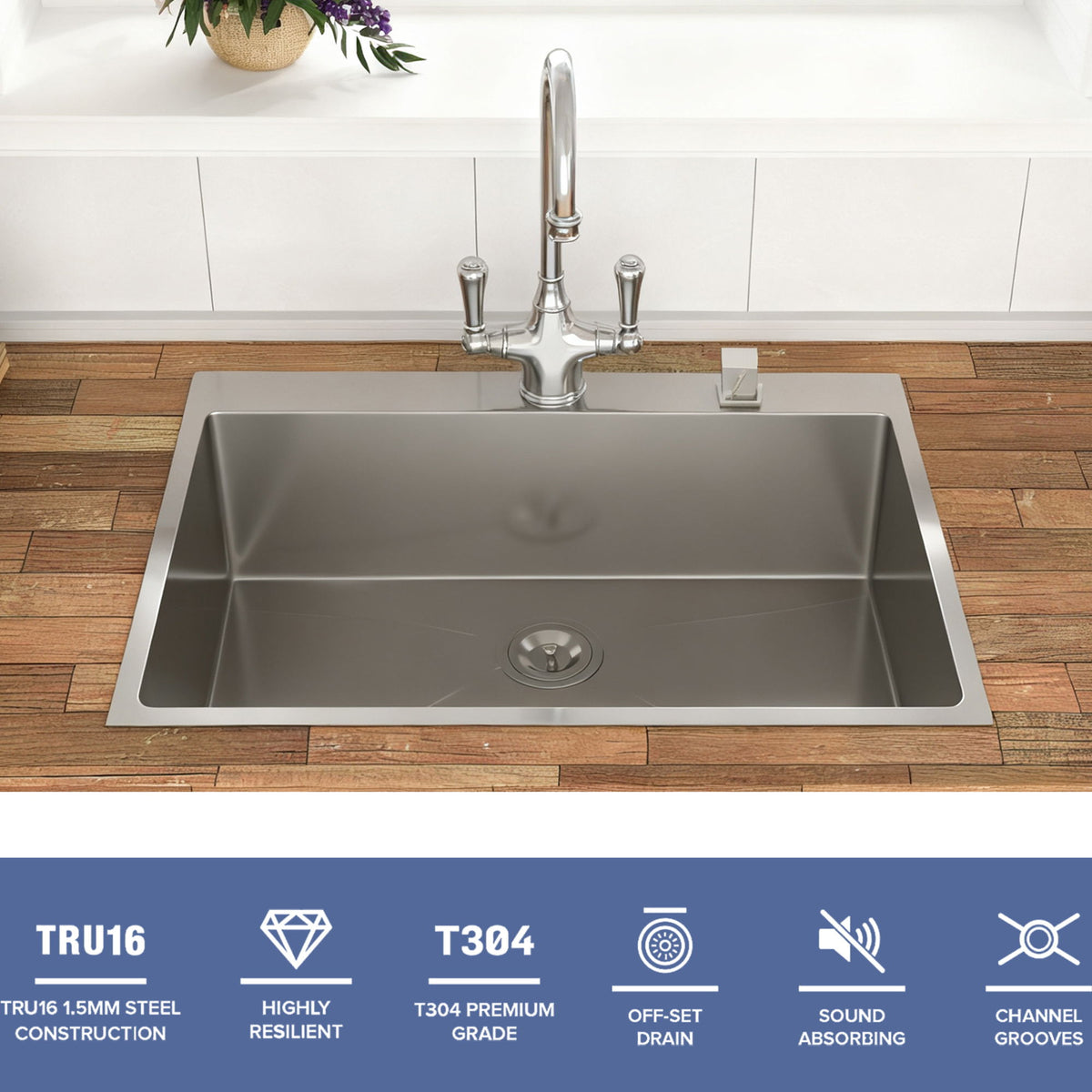 Topmount Stainless Steel Kitchen Sink
