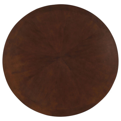 Calloway - Round Game Table With Pedestal Base - Dark Brown
