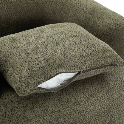 360° Swivel Barrel Sofa Chair With Throw Pillow, Upholstered Accent Chair