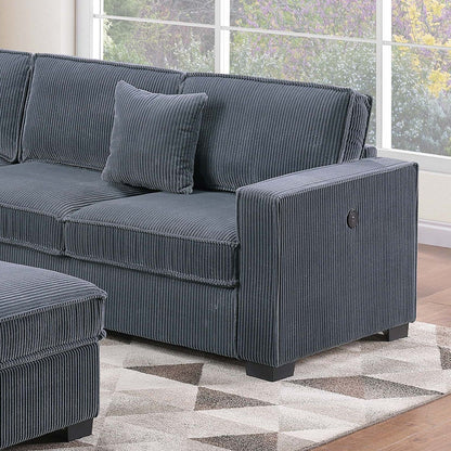 Modern Sectional Set With Cocktail Ottoman