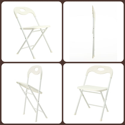 Folding Chairs, Stackable & Waterproof (Set of 4) - White