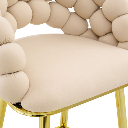 Bubble, Ball Chain Tufted Bar Chairs For Kitchen Island & Home Bar (Set of 2)