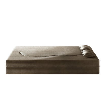 Modern Floor Sofa With 2 Pillows, Convertible Twin Size Folding Mattress For Living Room