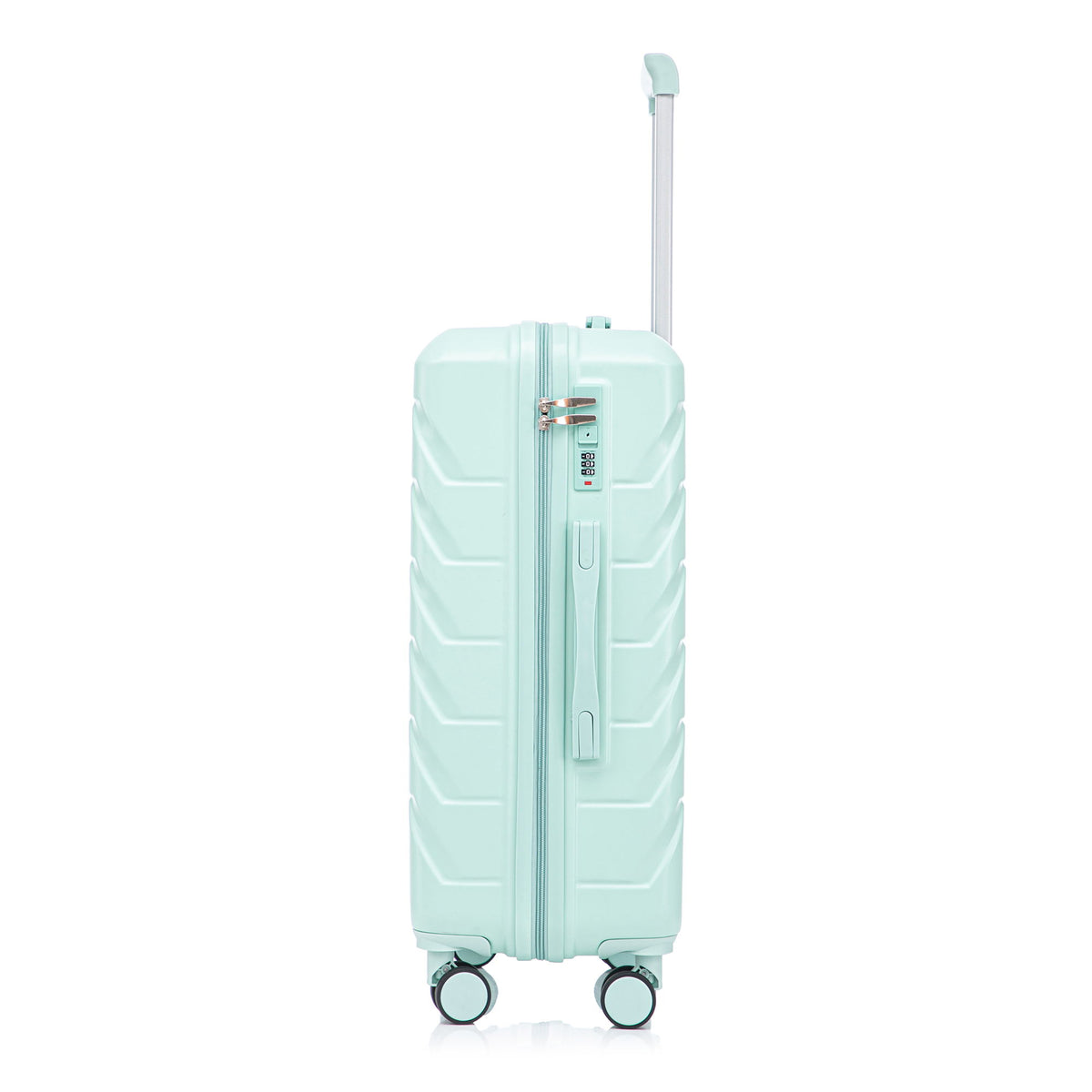 Hard Shell Luggage With Scratch Resistant Surface, 4 Wheels, Combination Lock & Side Hooks