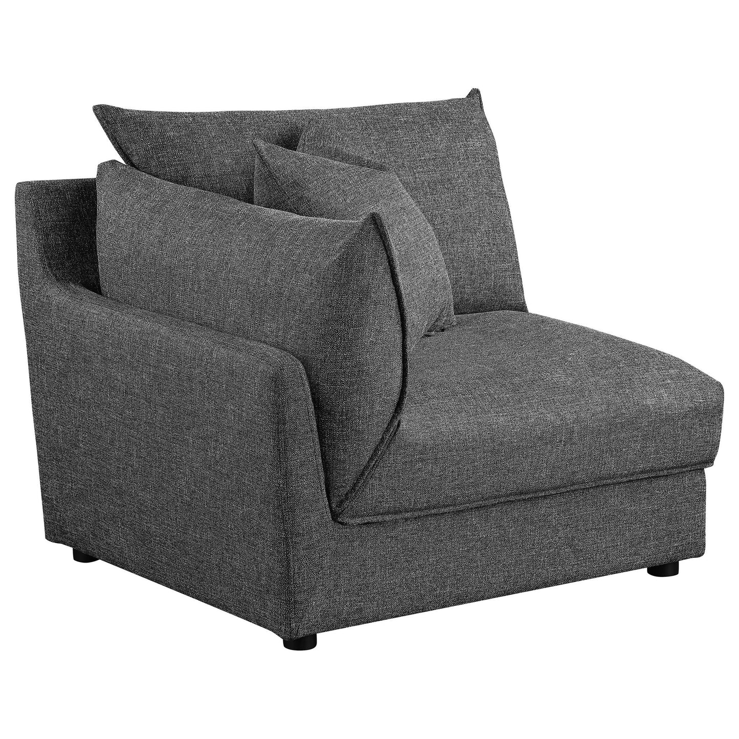 Tomasina - Modular Sofa With Cushions And Padded Arms - Black