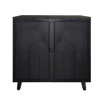 2 Door Accent Cabinet Storage Cabinet With Adjustable Shelf - Black