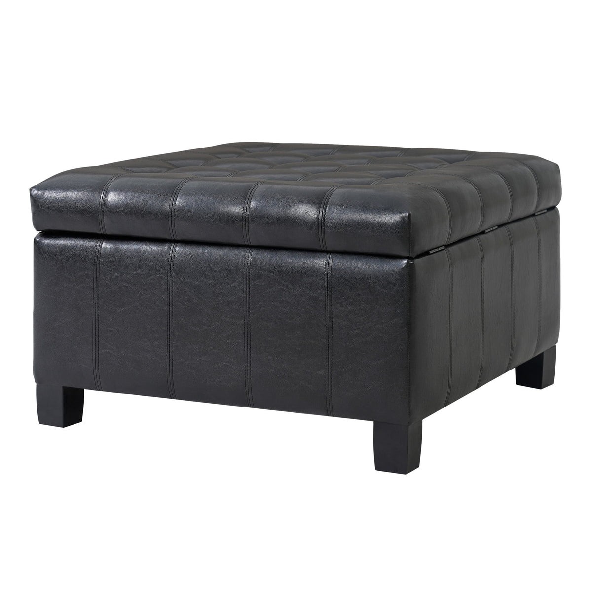 Square Tufted Indoor Ottoman With Lift-Top Storage