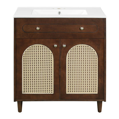 Modern Bathroom Vanity With Sink, Cabinet With Adjustable Shelf