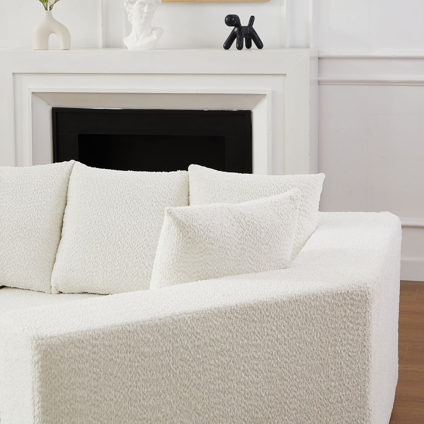 L - Shaped Modular Sofa With Deep Seat And 11 Pillows
