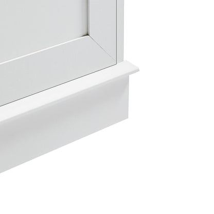 Tall Freestanding Bathroom Storage Cabinet With Adjustable Shelves And Side Hooks Board, Rectangle Design