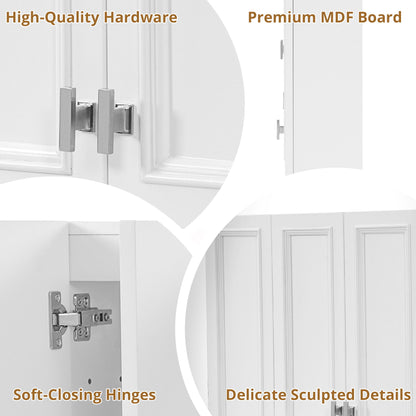 Wall Mounted Bathroom Cabinet With 5 Adjustable Shelves