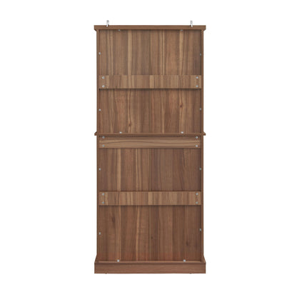 4 Door Cabinet With 1 Drawer, With 4 Adjustable Inner Shelves, Storage Cabinet