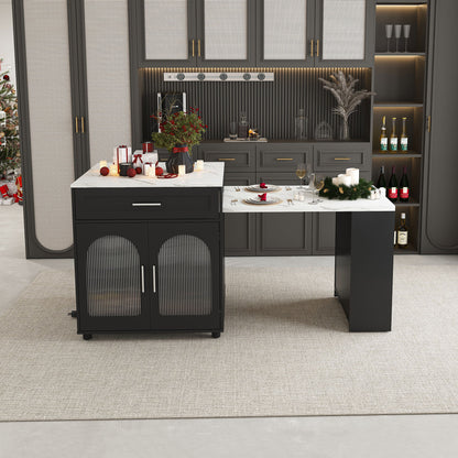Expandable Kitchen Island With Power Outlet