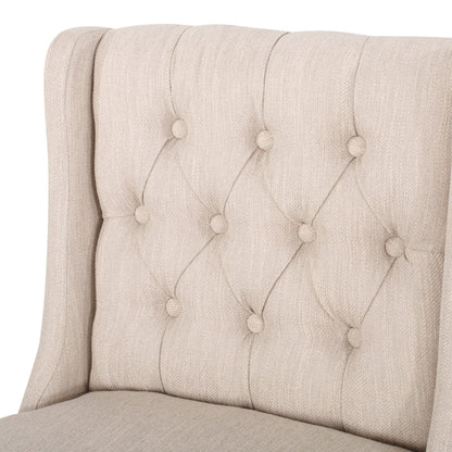 Solstara - Upholstered Dining Barstool With Button Tufted And Wing Back