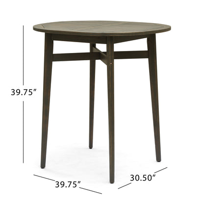 Outdoor Acacia Wood Bar Table With Slat Top